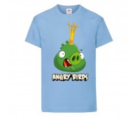 Футболка детская Энгри Бердс  (Angry Birds) светло-голубой  (AB-swin-2-blue) 152 см