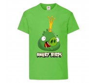 Футболка детская Энгри Бердс  (Angry Birds) светло-зеленая  (AB-swin-2-green) 128 см