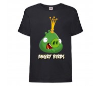 Футболка детская Энгри Бердс  (Angry Birds) черная (AB-swin-2-black) 104 см