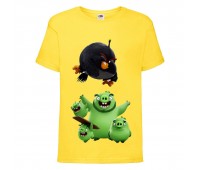 Футболка детская Энгри Бердс  (Angry Birds) желтая  (AB-pigs-bomb-yellow) 164 см