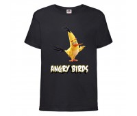 Футболка детская Энгри Бердс  (Angry Birds) черная  (AB-chak-black) 104 см