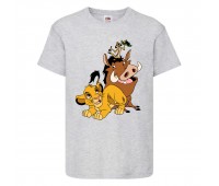 Футболка детская Король Лев  (Lion King) серая (LK-friends-gray) 104 см