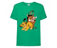 Футболка детская Король Лев  (Lion King) зеленая (LK-friends-green) 104 см