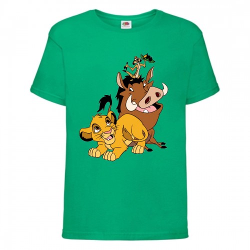 Футболка детская Король Лев (Lion King) зеленая (LK-friends-green) 104 см Футболка детская Король Лев (Lion King) зеленая (LK-friends-green) 104 см