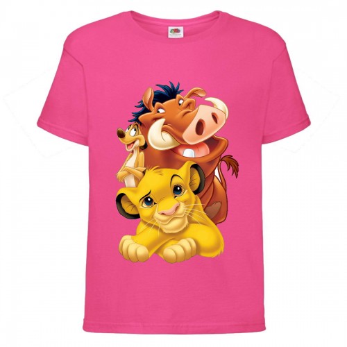 Футболка детская Король Лев (Lion King) розовая (LK-friends-2-pink) 152 см Футболка детская Король Лев (Lion King) розовая (LK-friends-2-pink) 152 см