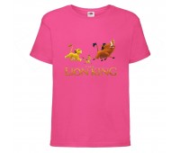 Футболка детская Король Лев  (Lion King) розовая (LK-friends-3-pink) 152 см