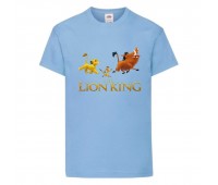 Футболка детская Король Лев  (Lion King) светло-голубая (LK-friends-3-blue) 152 см