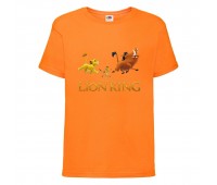 Футболка детская Король Лев  (Lion King) оранжевая (LK-friends-3-orange) 152 см