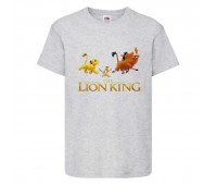 Футболка детская Король Лев  (Lion King) серая (LK-friends-3-gray) 164 см