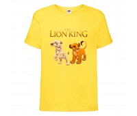 Футболка детская Король Лев  (Lion King) желтая (LK-simba&nala-yellow) 104 см