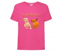 Футболка детская Король Лев  (Lion King) розовая (LK-simba&nala-pink) 104 см