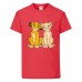 Футболка детская Король Лев  (Lion King) красная (LK-simba&nala-2-red) 164 см