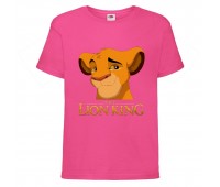 Футболка детская Король Лев  (Lion King)  розовая (LK-simba-pink) 104 см