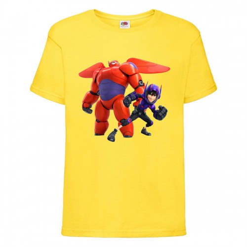 Футболка детская Город героев Баймакс и герой (Baymax and hero HC yel 1) желтая 116 см Футболка детская Город героев Баймакс и герой (Baymax and hero HC yel 1) желтая 116 см