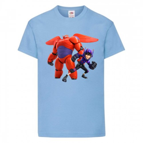 Футболка детская Город героев Баймакс и герой (Baymax and hero HC blu 1) голубая 152 см Футболка детская Город героев Баймакс и герой (Baymax and hero HC blu 1) голубая 152 см