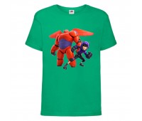 Футболка детская Город героев Баймакс и герой (Baymax and hero HC grn 1) зеленая 164 см Футболка детская Город героев Баймакс и герой (Baymax and hero HC grn 1) зеленая 164 см