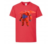 Футболка детская Город героев Баймакс (Baymax  HC rd 2) красная 116 см