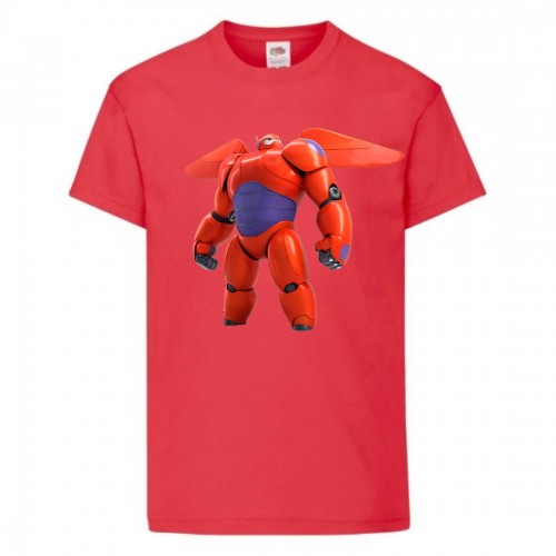 Футболка детская Город героев Баймакс (Baymax HC rd 2) красная 116 см Футболка детская Город героев Баймакс (Baymax HC rd 2) красная 116 см