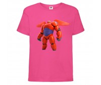 Футболка детская Город героев Баймакс (Baymax  HC pnc 2) розовая 116 см
