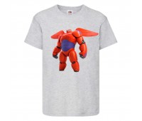 Футболка детская Город героев Баймакс (Baymax  HC gr 2) серая 152 см