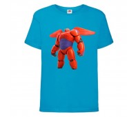 Футболка детская Город героев Баймакс (Baymax  HC blu 2) синяя 164 см