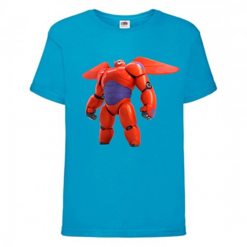 Футболка детская Город героев Баймакс (Baymax HC blu 2) синяя 164 см Футболка детская Город героев Баймакс (Baymax HC blu 2) синяя 164 см