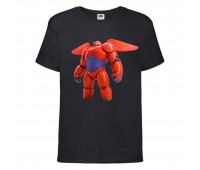 Футболка детская Город героев Баймакс (Baymax HC blc 2) черная 164 см Футболка детская Город героев Баймакс (Baymax HC blc 2) черная 164 см