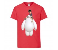 Футболка детская Город героев Герой верхом на Баймаксе (Hero on Baymax HC rd 4) красная 164 см Футболка детская Город героев Герой верхом на Баймаксе (Hero on Baymax HC rd 4) красная 164 см
