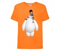 Футболка детская Город героев Герой верхом на Баймаксе (Hero on Baymax HC or 4) оранжевая 164 см Футболка детская Город героев Герой верхом на Баймаксе (Hero on Baymax HC or 4) оранжевая 164 см