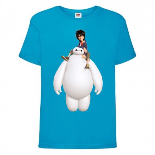 Футболка детская Город героев Герой верхом на Баймаксе (Hero on Baymax HC bl 4) синяя 164 см Футболка детская Город героев Герой верхом на Баймаксе (Hero on Baymax HC bl 4) синяя 164 см