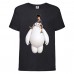 Футболка детская Город героев Герой верхом на Баймаксе (Hero on Baymax HC blc 4) черная 164 см
