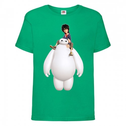 Футболка детская Город героев Герой верхом на Баймаксе (Hero on Baymax HC grn 4) зеленая 164 см Футболка детская Город героев Герой верхом на Баймаксе (Hero on Baymax HC grn 4) зеленая 164 см