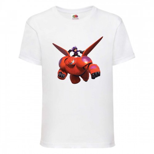 Футболка детская Город героев Герой летит на Баймаксе (Hero on Baymax HC wh 5) белая 164 см Футболка детская Город героев Герой летит на Баймаксе (Hero on Baymax HC wh 5) белая 164 см