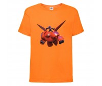 Футболка детская Город героев Герой летит на Баймаксе (Hero on Baymax HC or 5) оранжевая 164 см Футболка детская Город героев Герой летит на Баймаксе (Hero on Baymax HC or 5) оранжевая 164 см