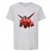 Футболка детская Город героев Герой летит на Баймаксе (Hero on Baymax HC gr 5) серая 140 см