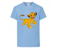 Футболка детская Король Лев  (Lion King)  светло-голубая  (LK-simba-5-blue) 104 см