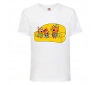 Футболка детская Три Кота 1 (Three Cats 1 TC wh 1) белая 98 см