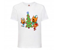 Футболка детская Три Кота 2 (Three Cats 2 TC wh 2) белая 98 см