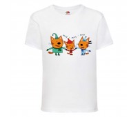 Футболка детская Три Кота 3 (Three Cats 3 TC wh 3) белая 98 см