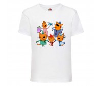 Футболка детская Три Кота 01 (Three Cats 01 TC wh 01) белая 98 см