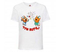 Футболка детская Три Кота 02 (Three Cats 02 TC wh 02) белая 98 см