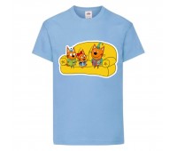 Футболка детская Три Кота 1 (Three Cats 1 TC lblu 1) голубая 104 см