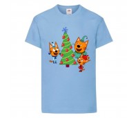 Футболка детская Три Кота 2 (Three Cats 2 TC lblu 2) голубая 104 см
