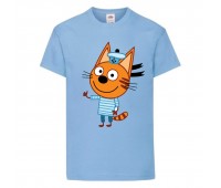 Футболка детская Три Кота 7 (Three Cats 7 TC lblu 7) голубая 104 см
