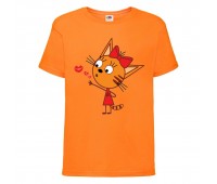 Футболка детская Три Кота 5 (Three Cats 5 TC or 5) оранжевая 104 см