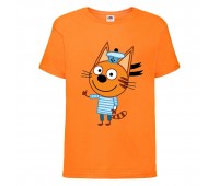 Футболка детская Три Кота 7 (Three Cats 7 TC or 7) оранжевая 104 см