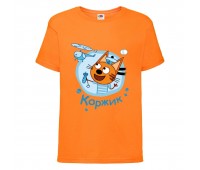 Футболка детская Три Кота 8 (Three Cats 8 TC or 8) оранжевая 104 см