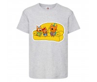 Футболка детская Три Кота 1 (Three Cats 1 TC gr 1) серая 104 см