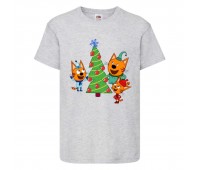 Футболка детская Три Кота 2 (Three Cats 2 TC gr 2) серая 104 см