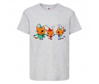 Футболка детская Три Кота 3 (Three Cats 3 TC gr 3) серая 104 см